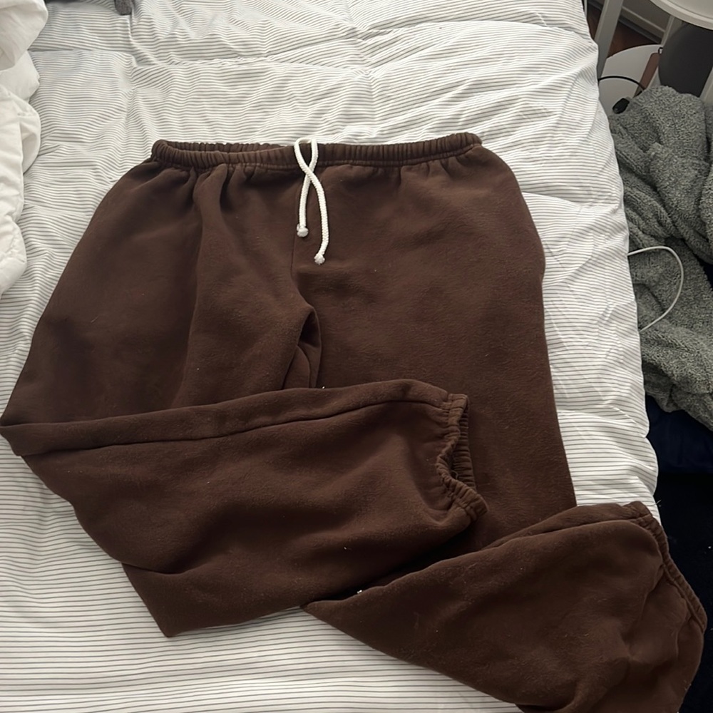 Brown Cotton Jogger Sweatpants